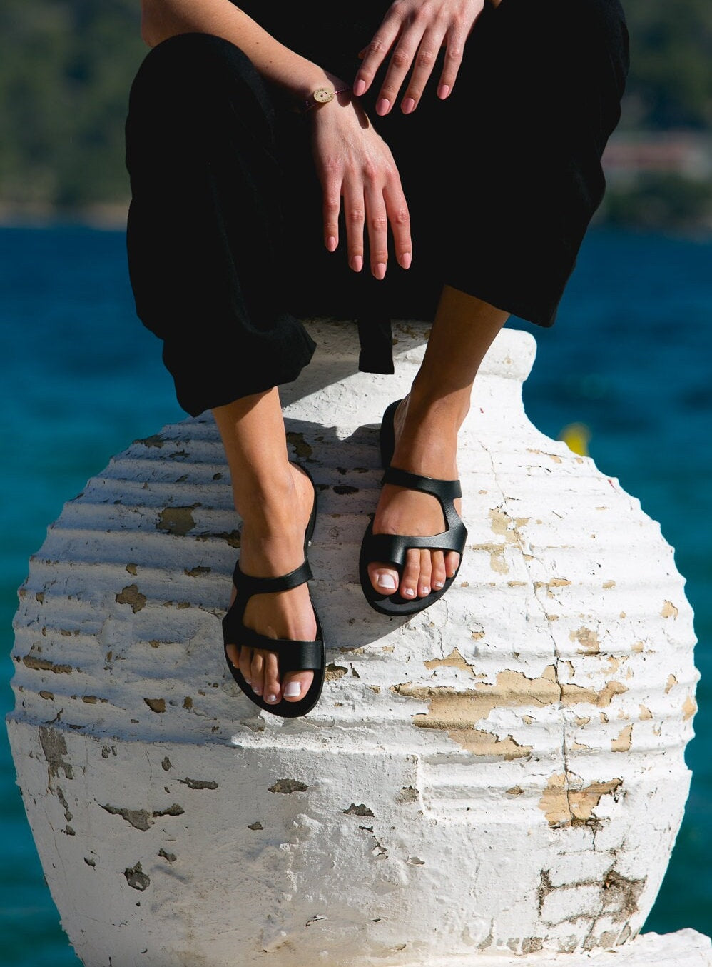 Leather Handmade Greek Women's Red Sandals | KionasSandals