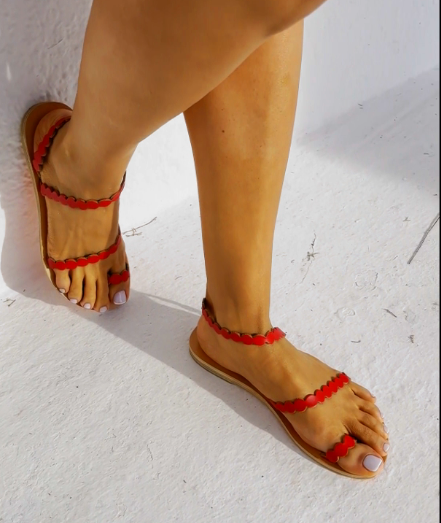 Pandora’s Ringlet Greek Leather Sandals – Red product video